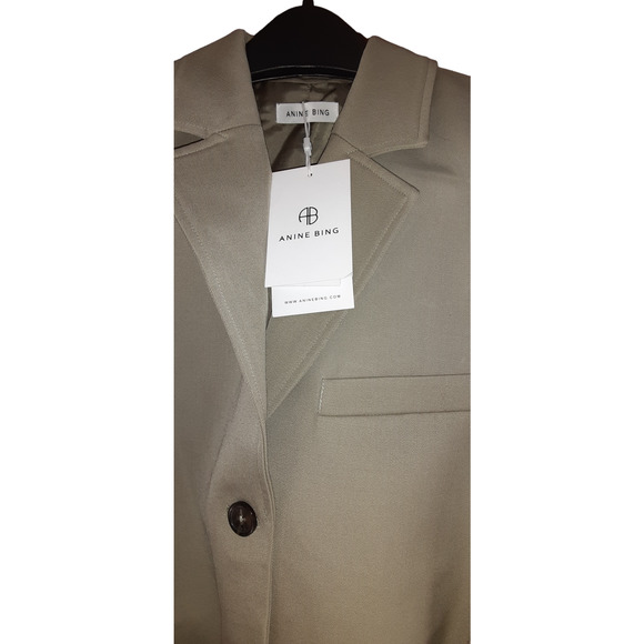 (60% OFF) NWT Anine Bing Green Belted Knee High Trench Coat L MSRP: $756. - Picture 7 of 13